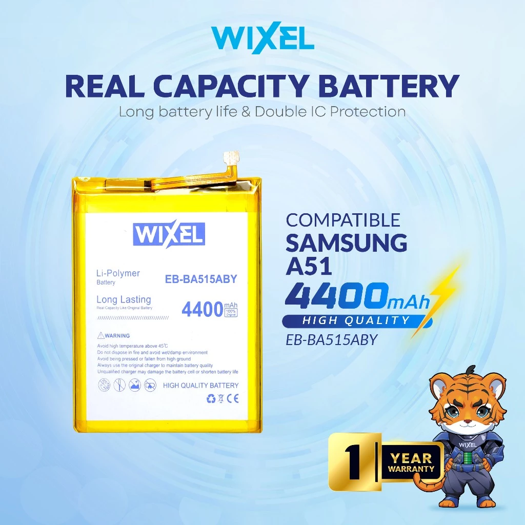 WIXEL Baterai Samsung Galaxy A51 A515 SM-A515F EB-BA515ABY Batre Batrai Battery Double Power Dual Ori Original