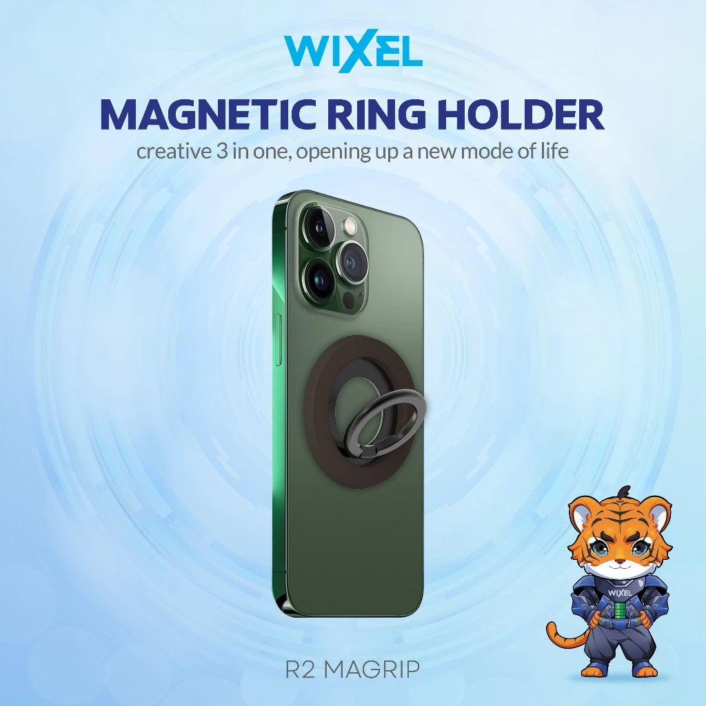 WIXEL R2 Magrip Magnetic Ring Stand Phone Holder MagSafe Silicone Strong Magnet Iring I Ring Silikon Cokelat
