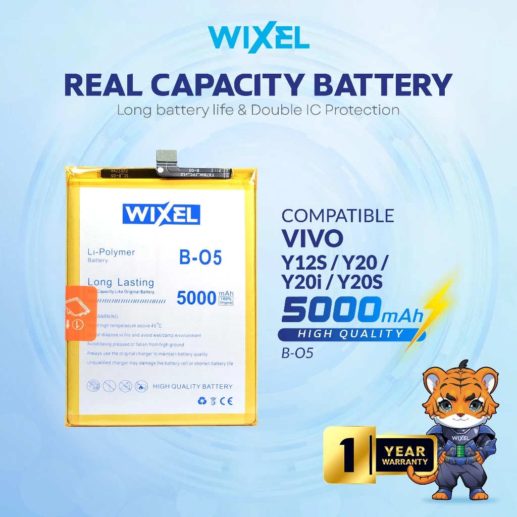 WIXEL Baterai Vivo Y12S Y20 Y20i Y20S B-O5 BO5 Double Power B-05 B05 Batre Batrai Battery Original HP Handphone Ori Dual