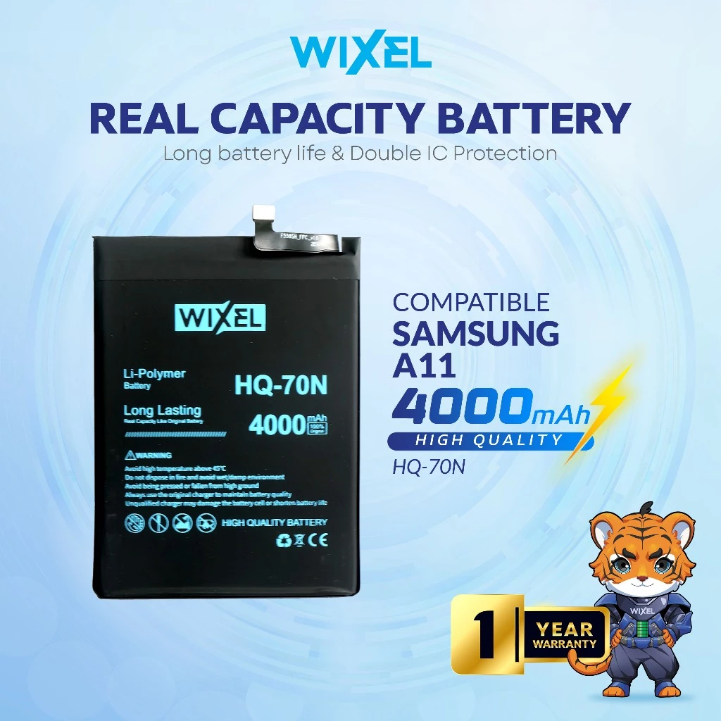 WIXEL Baterai Samsung Galaxy A11 A115 SM-A115F HQ-70N HQ70N Double Power Real Capacity Battery 100% Original Batre Batrai