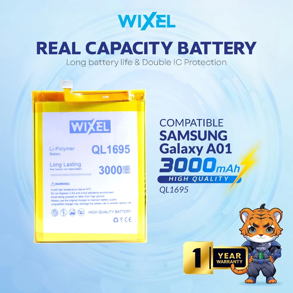 WIXEL Baterai Samsung Galaxy A01 A015 A015F QL1695 Double Power Original Batre Batrai Battery SM-A015F HP Handphone Ori