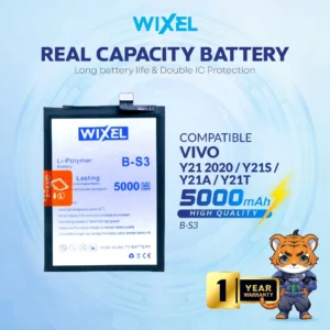 WIXEL Baterai B-S3 Vivo Y21 2020 / Y21S / Y21A / Y21T Double Power Real Capacity Batre Batrai Battery Original Ori Dual BS3