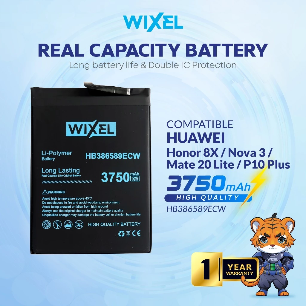 WIXEL Baterai Huawei HB386589ECW Honor 8X Mate 20 Lite P10 PLUS P10+ Nova 3 Nova 4 Nova 5T Honor Play COR-L29 Batre Batrai