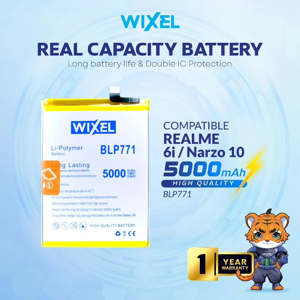 WIXEL Baterai BLP771 Realme 6i / Narzo 10 / C25Y Double Power Real Capacity Batre Batrai Battery Original Ori Dual BLP 771