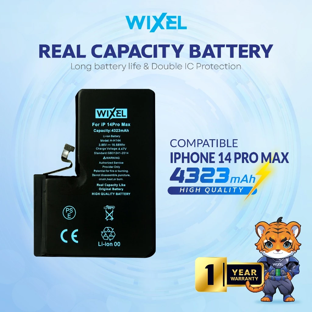 WIXEL Baterai Iphone 14 PRO MAX Double Power Batre Batrai Battery Dual HP Handphone Apple Ip Ori Original