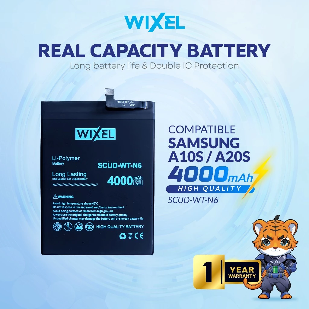 WIXEL Baterai Samsung Galaxy A10S A107 A20S A207 SCUD-WT-N6 Real Capacity Double Power Original Dual Batre Batrai Battery Ori SM-A107F SM-A207F