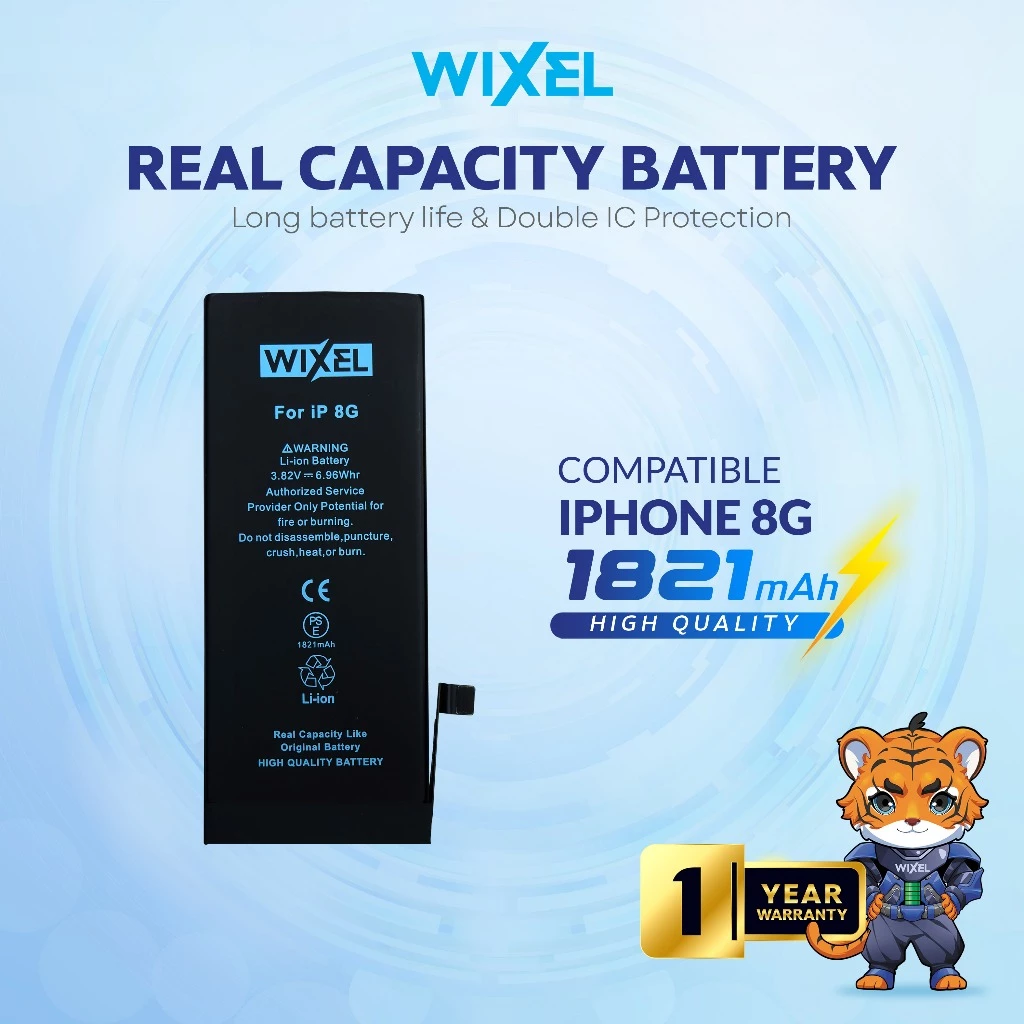 WIXEL Baterai Iphone 8 8G Batre Batrai Battery Dual Double Power Original HP Handphone Apple Ip Ori