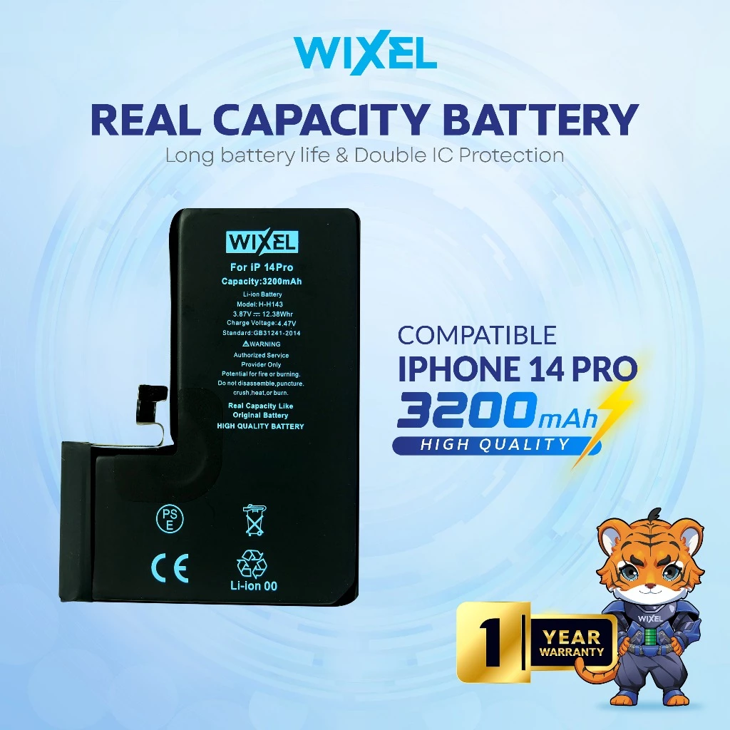 WIXEL Baterai Iphone 14 PRO Double Power Batre Batrai Battery Dual HP Handphone Apple Ip Ori Original