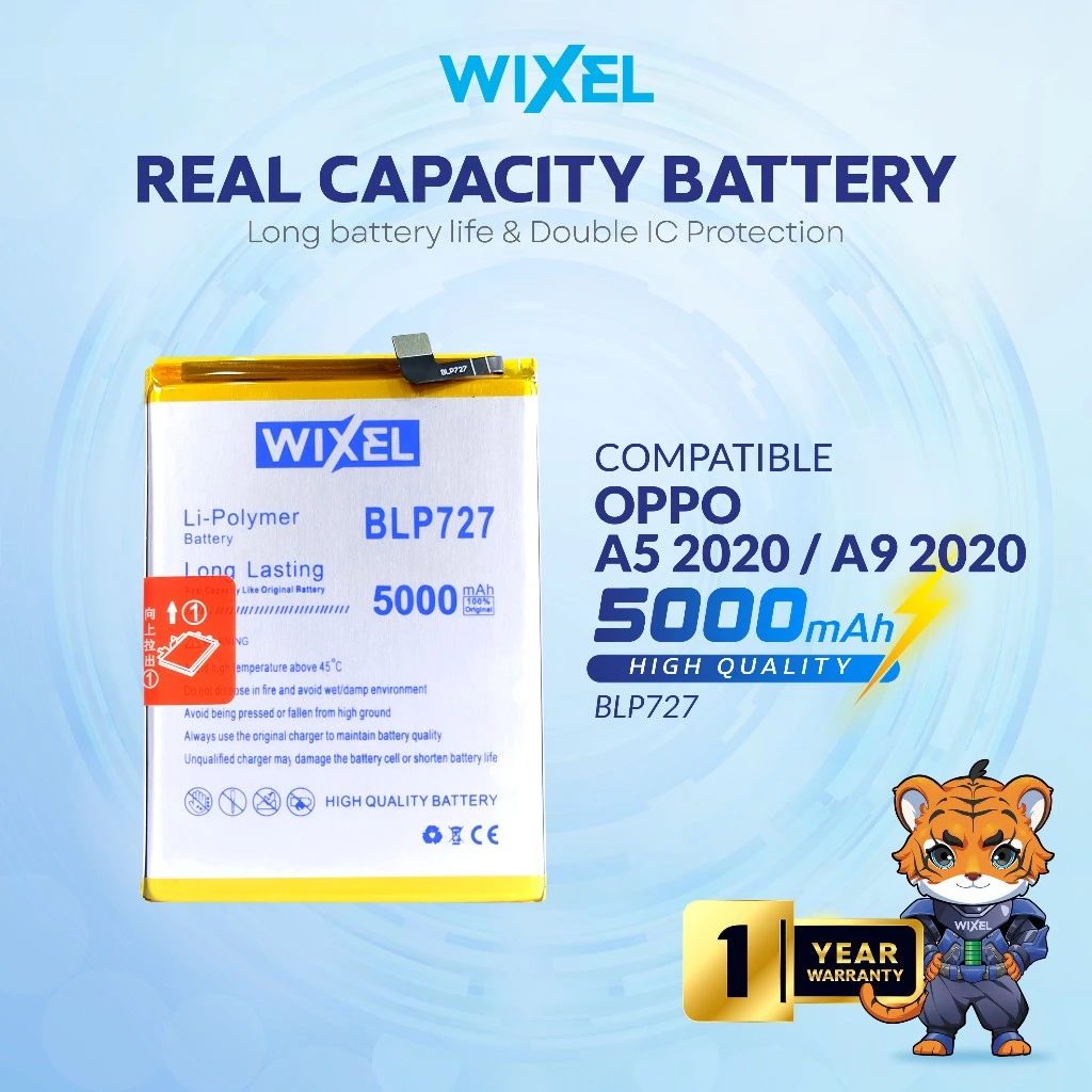WIXEL Baterai BLP727 Oppo A5 2020 / A9 2020 Double Power Batre Batrai Real Capacity Battery Original Ori HP Handphone Dual BLP 727