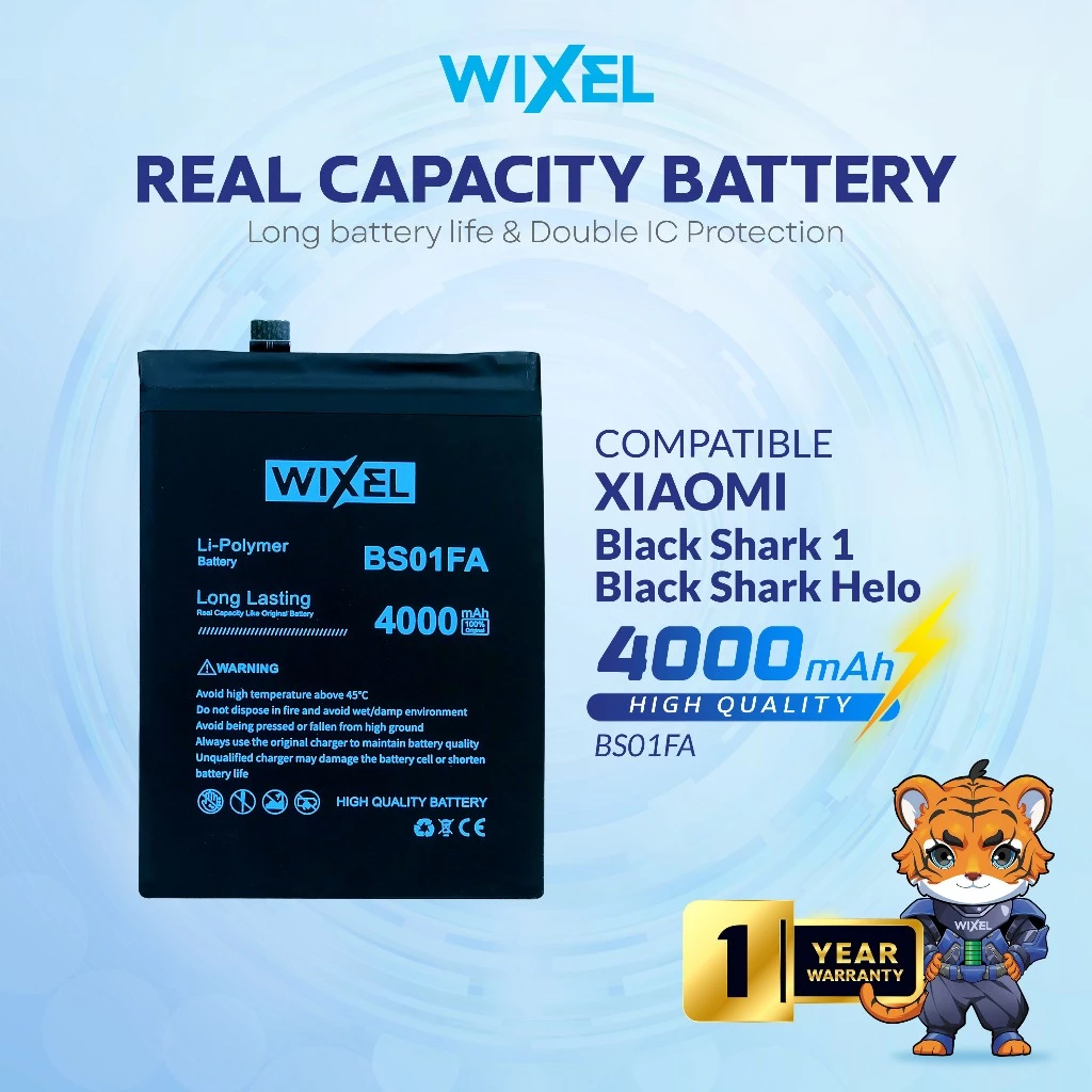 WIXEL Baterai XiaoMi BS01FA Black Shark 1 BlackShark Helo Double Power Real Capacity 100% Original Ori Dual HP Handphone