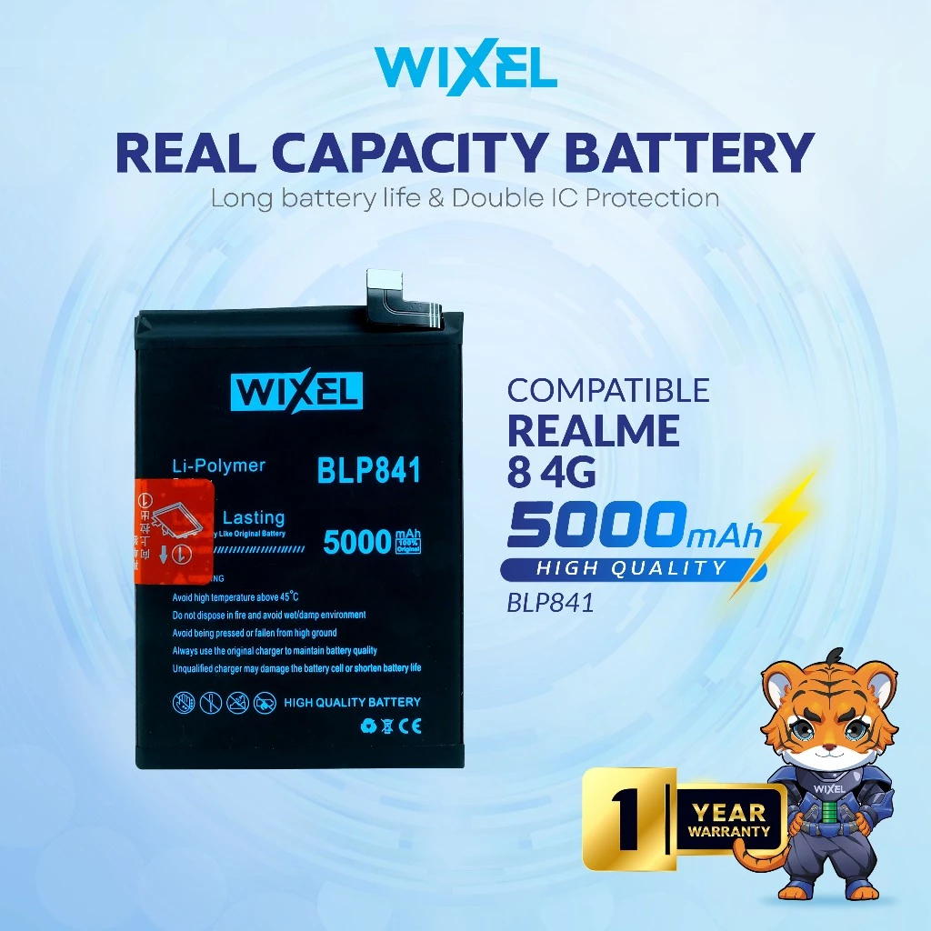 WIXEL Baterai BLP841 Realme 8 4G Double Power Real Capacity Batre Batrai Battery Original Ori Dual BLP 841