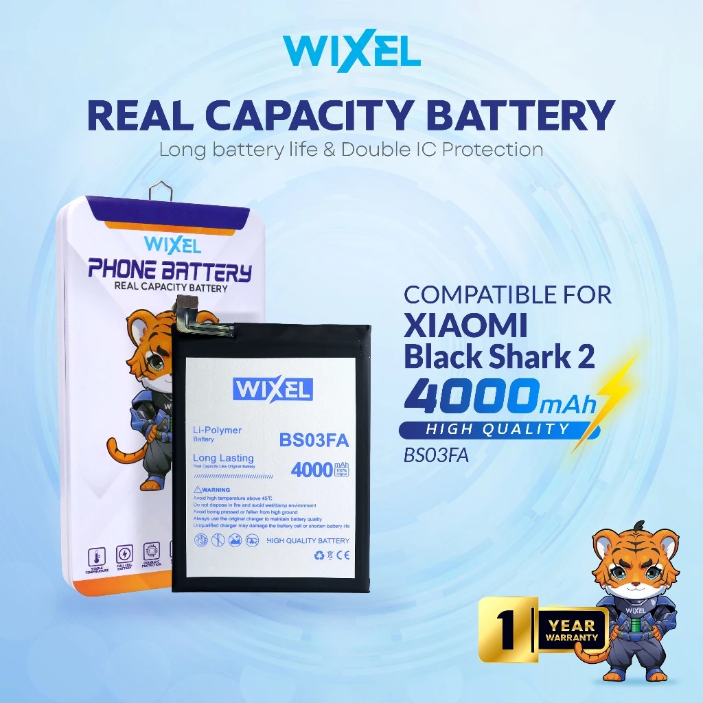 WIXEL Baterai XiaoMi BS03FA Black Shark 2 BlackShark Double Power Real Capacity 100% Original Ori Dual HP Handphone Batre Batrai
