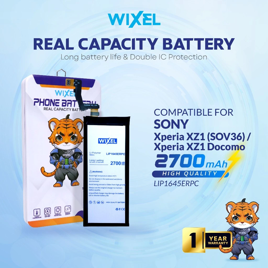 WIXEL Baterai Sony Xperia XZ1 Docomo AU SOV36 SO-01K LIP1645ERPC Double Power Real Capacity Batre Batrai Battery Original Ori HP Handphone SOV-36