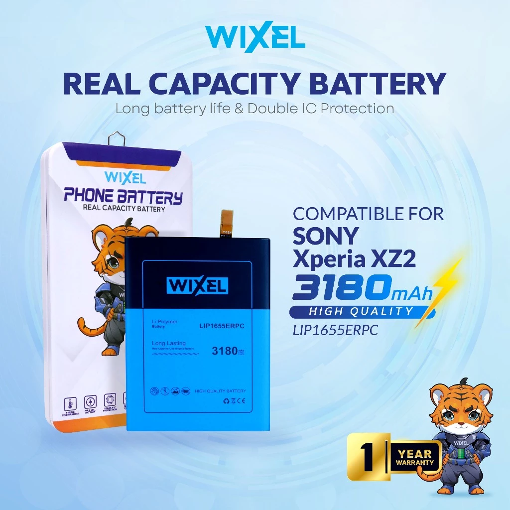 WIXEL Baterai Sony Xperia XZ2 702SO SOV37 LIP1655ERPC Docomo Global Double Power Real Capacity Batre Batrai Battery HP Handphone Ori Original