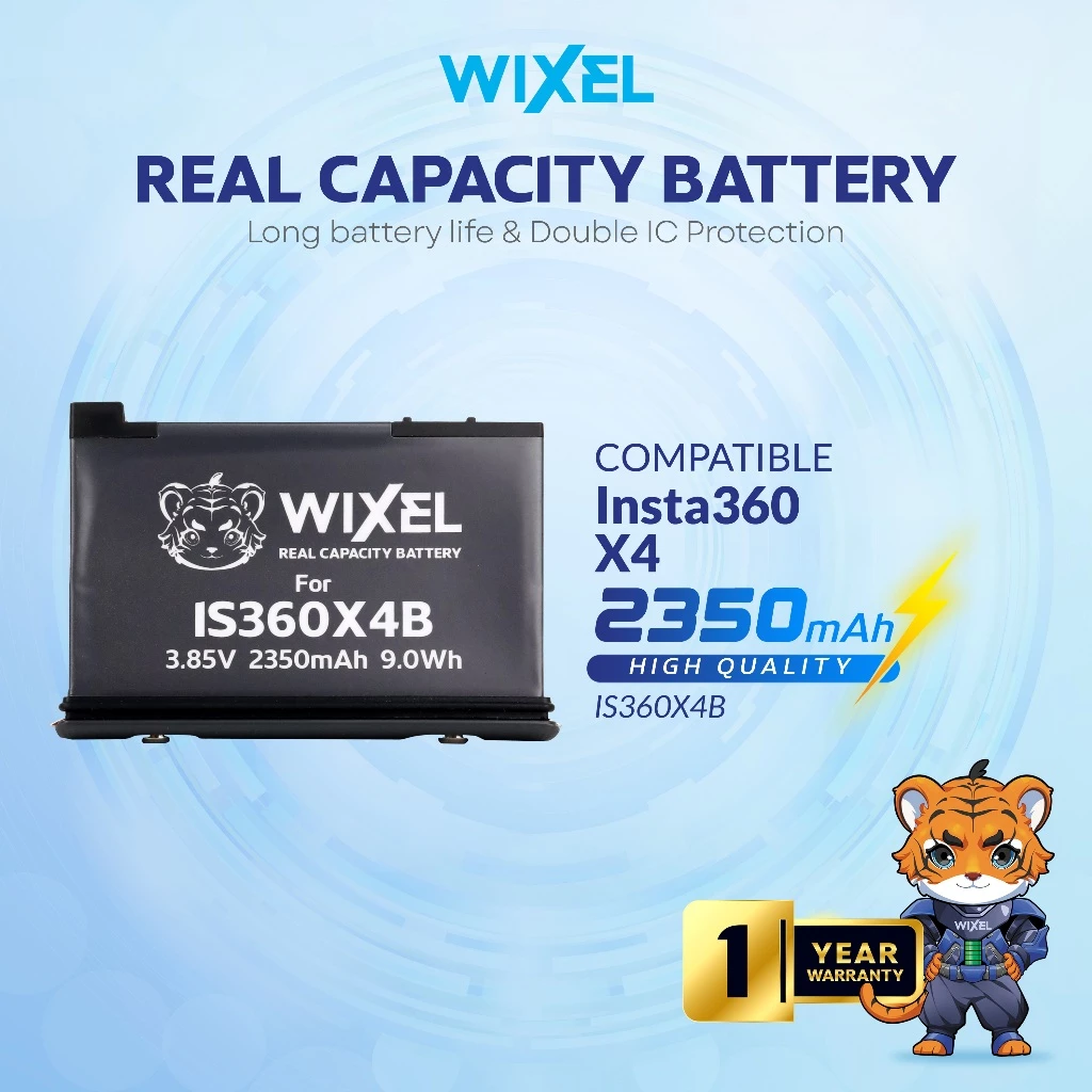 WIXEL Baterai Kamera IS360X4B for Insta360 X4 Camera Battery Real Capacity Dual Double Power Batre Batrai Insta 360