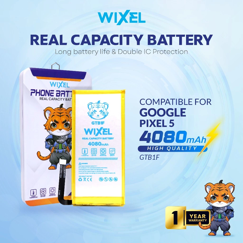 WIXEL Baterai GTB1F Google Pixel 5 Real Capacity Batre Batrai Battery Double Power Ori Original High Dual